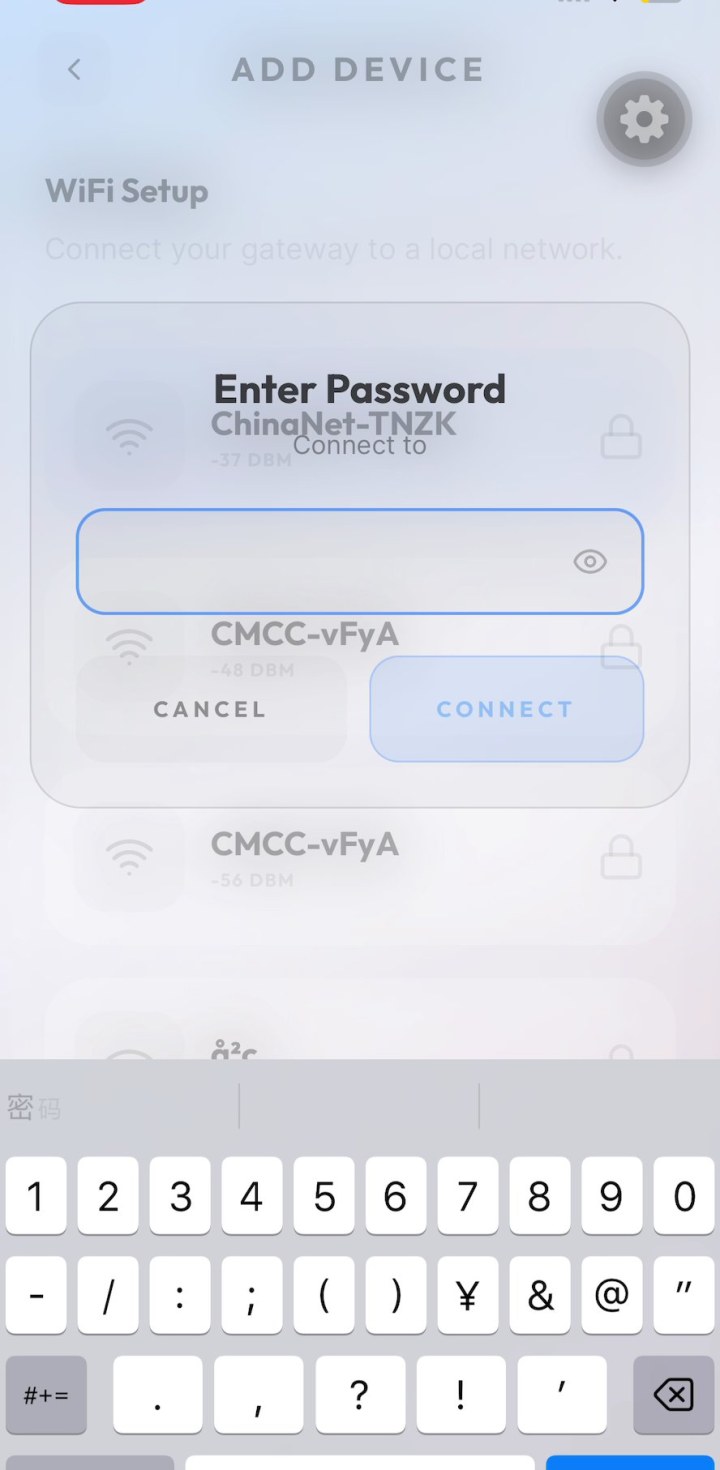 Enter Wi-Fi password
